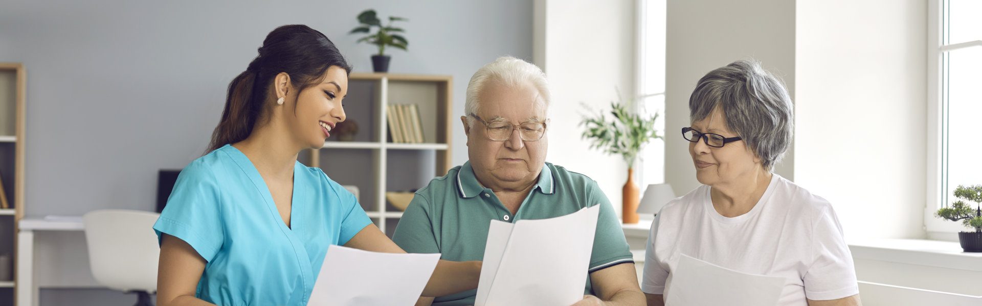 Couple looking at the papers