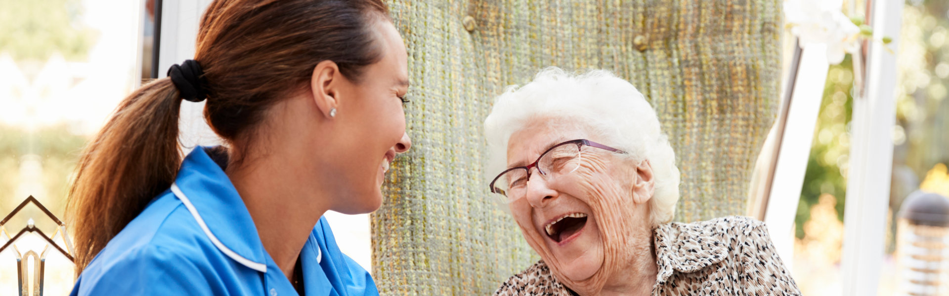 Elder woman laughing